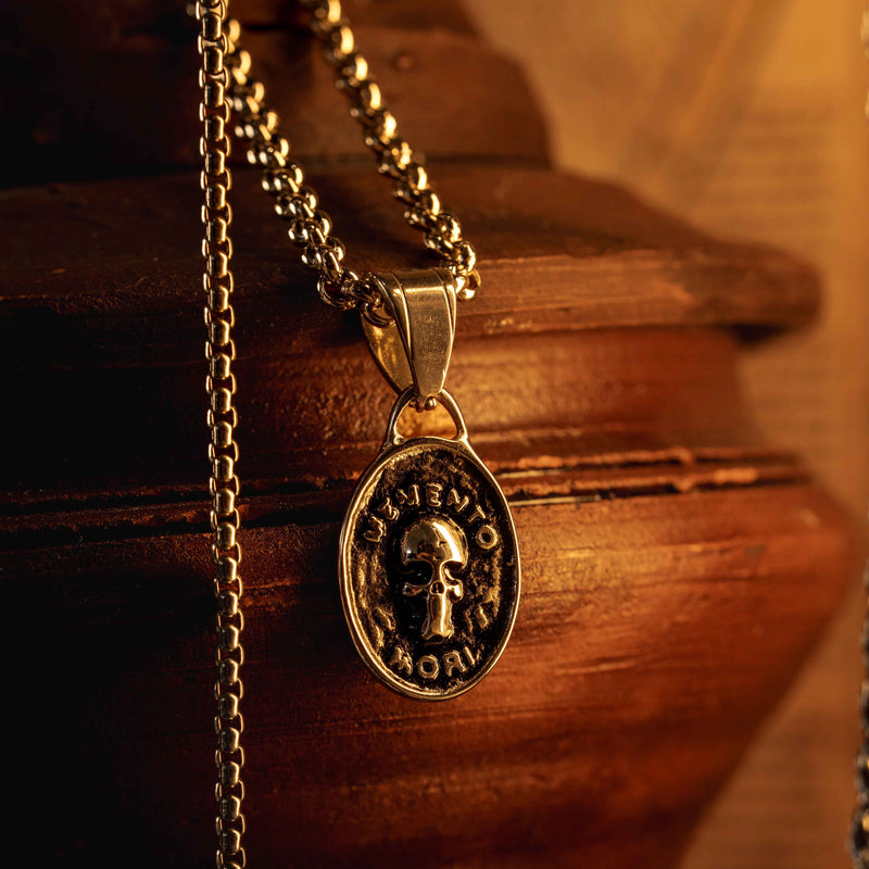 Memento Mori Skull Coin Pendant