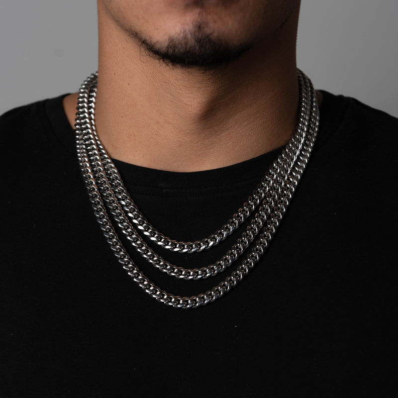 CUBAN LINK CHAIN - SILVER ( 8MM )