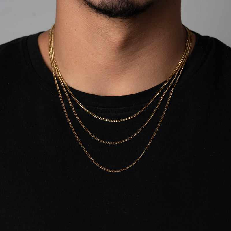 CUBAN LINK CHAIN - GOLD ( 3MM )