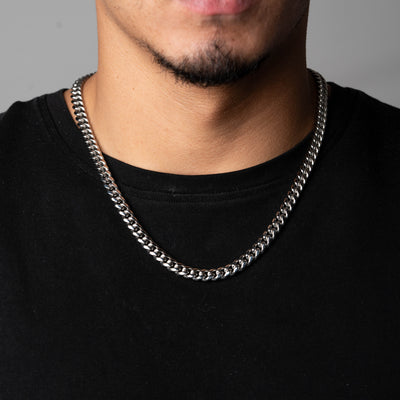 CUBAN LINK CHAIN - SILVER ( 8MM )