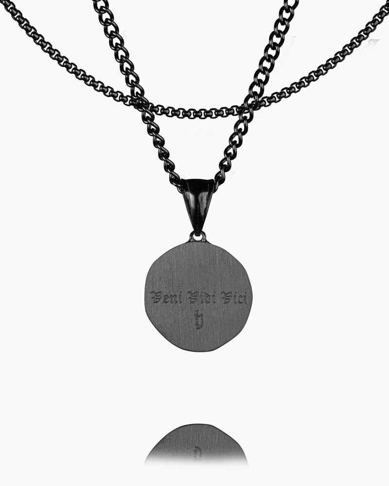 Spartan Skull Veni Vidi Vici Coin Pendant