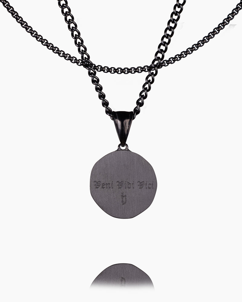 Spartan Skull Veni Vidi Vici Coin Pendant
