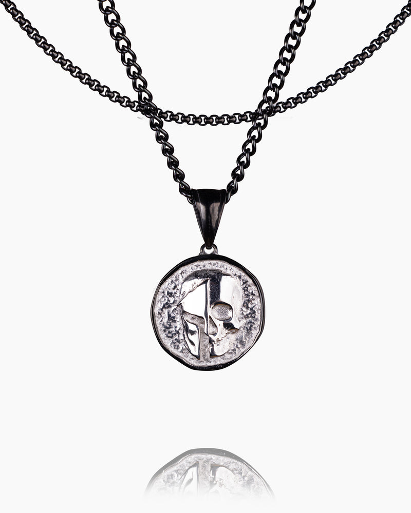 Spartan Skull Veni Vidi Vici Coin Pendant