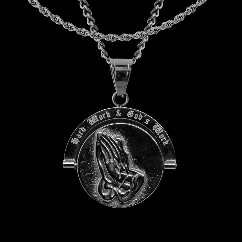 Hard Work & God's Work Double Sided Pendant