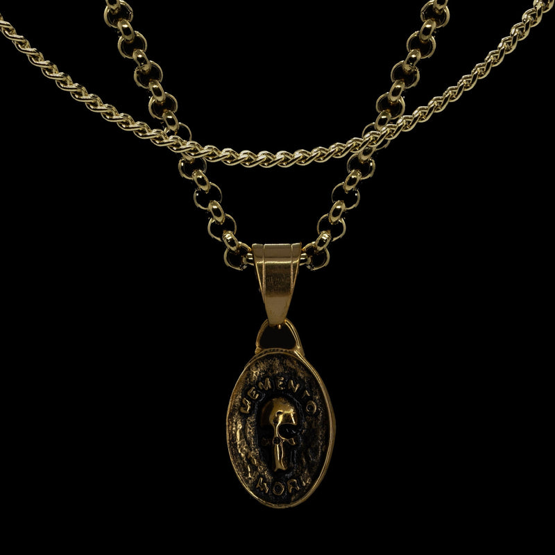 Memento Mori Skull Coin Pendant