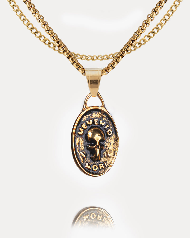 Memento Mori Skull Coin Pendant