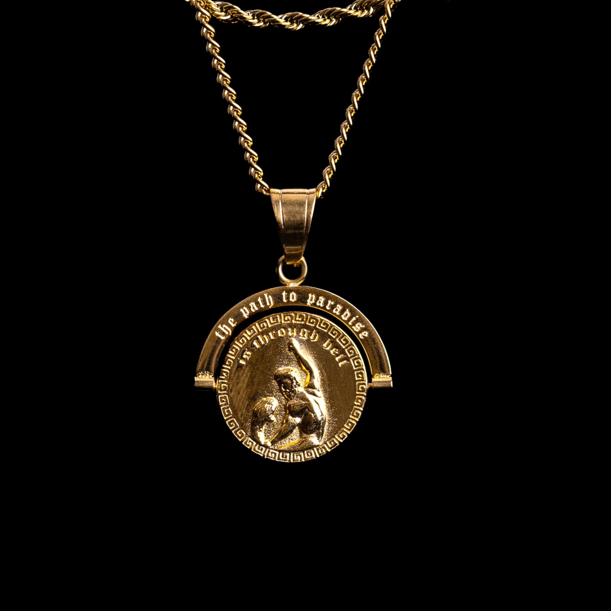 Hercules vs. Achelous - Double Sided Pendant ( Gold ) - HumblerCo