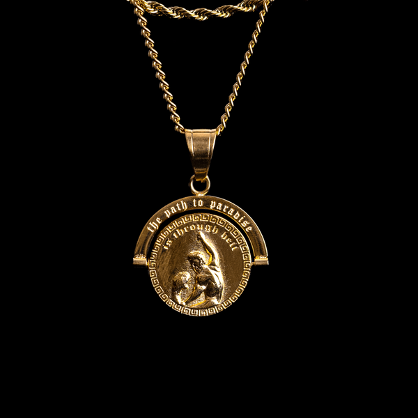 Hercules vs. Achelous Double Sided Pendant Gold Humbler