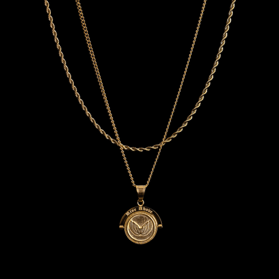 Angel of Victory 'Rise Above' - Double Sided Pendant ( Gold ) - HumblerCo