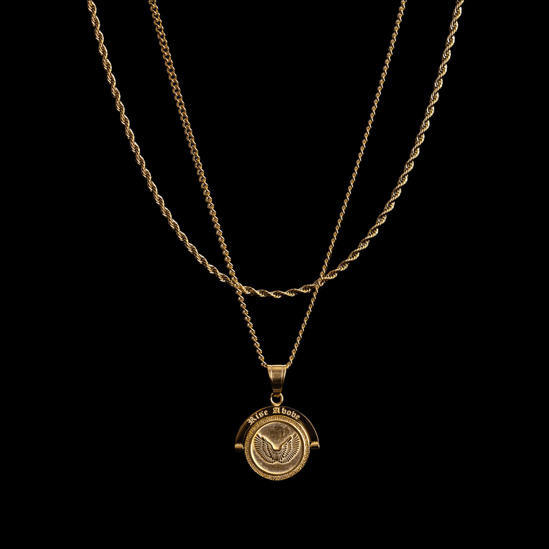 Two sided 2025 gold necklace