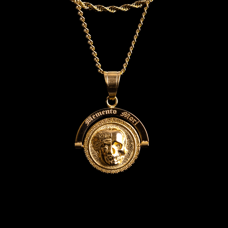Memento Mori Double Sided Pendant Gold HumblerCo