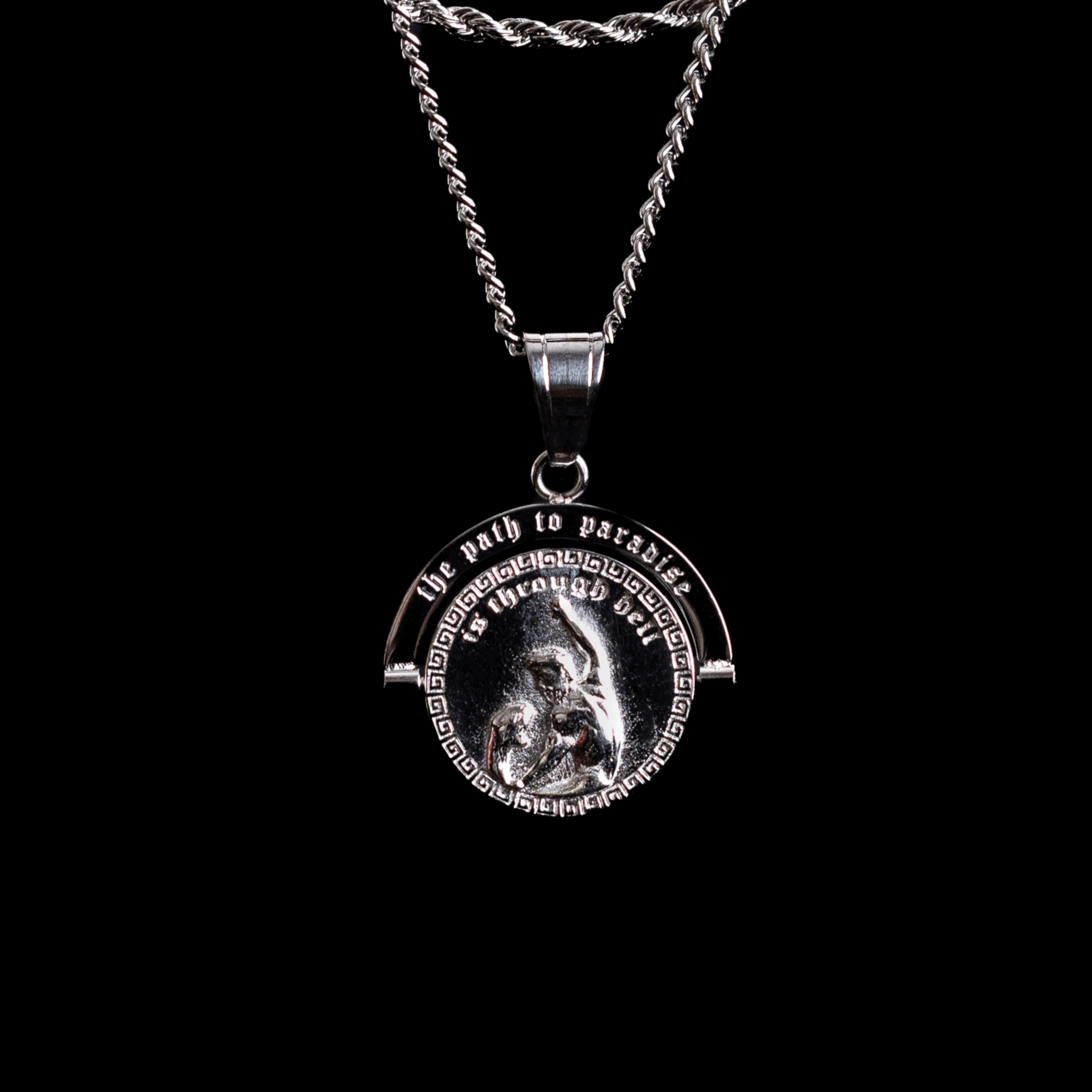 Hercules vs. Achelous - Double Sided Pendant ( Silver ) - HumblerCo