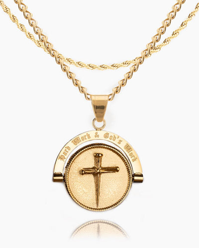 Hard Work & God's Work Double Sided Pendant