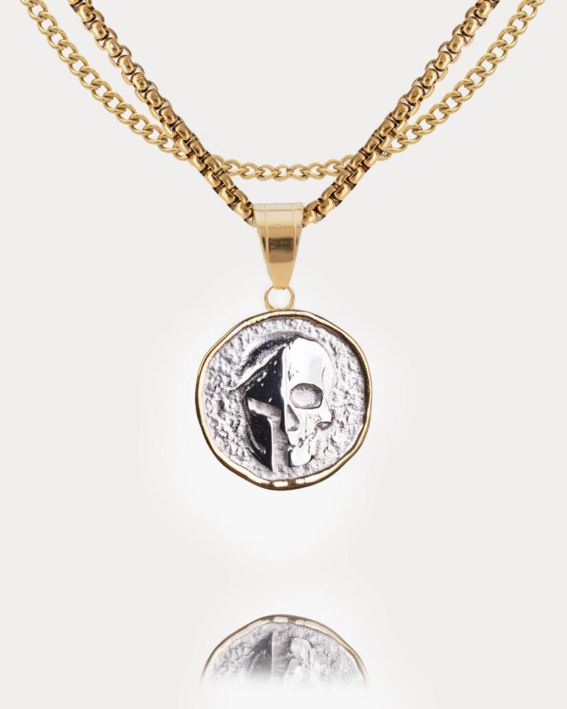 Spartan Skull Veni Vidi Vici Coin Pendant