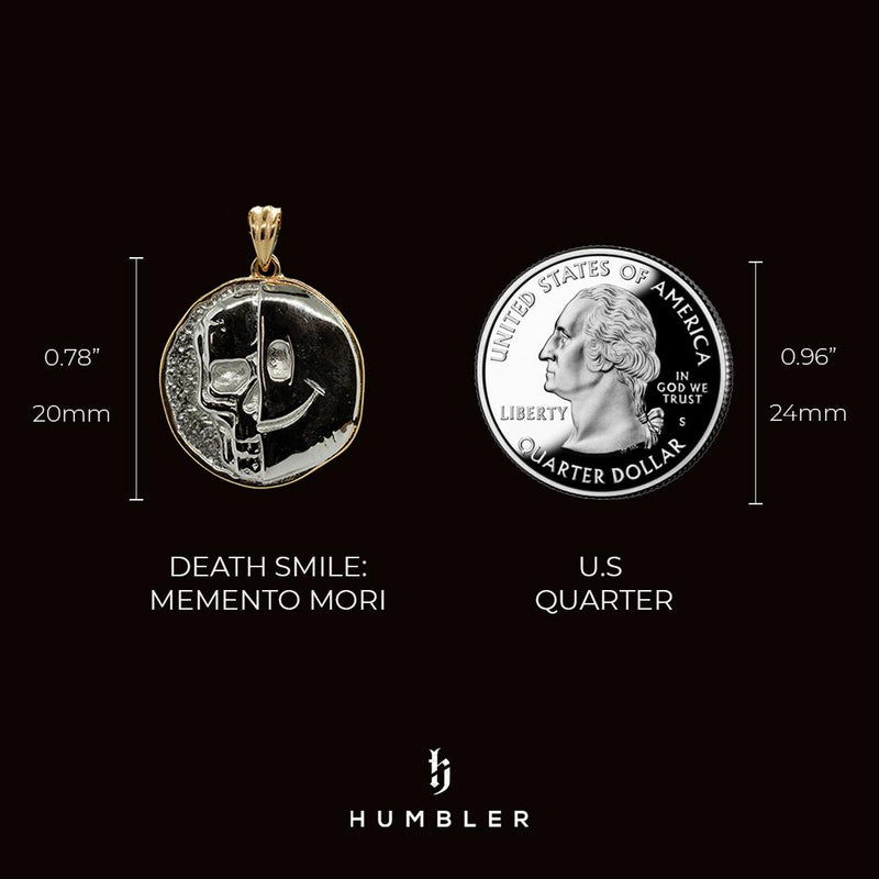 Death Smile: 'Memento Mori' Coin Pendant ( Silver / Black )