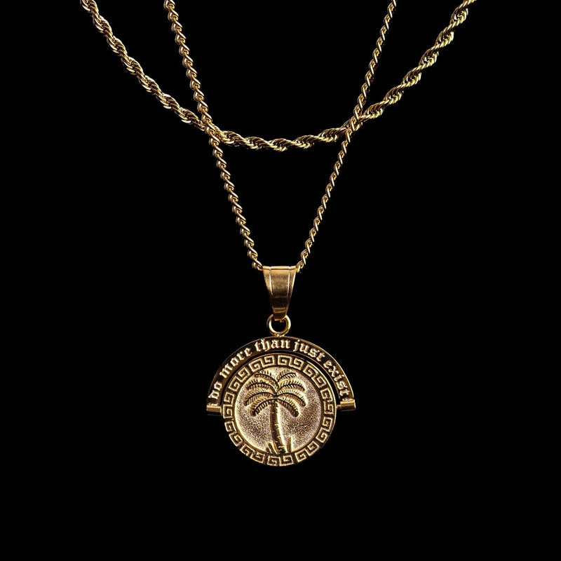 'Do More Than Just Exist' - Double Sided Pendant ( Gold ) - HumblerCo