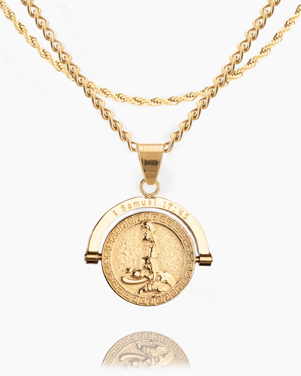 David vs. Goliath Double Sided Pendant-Humbler
