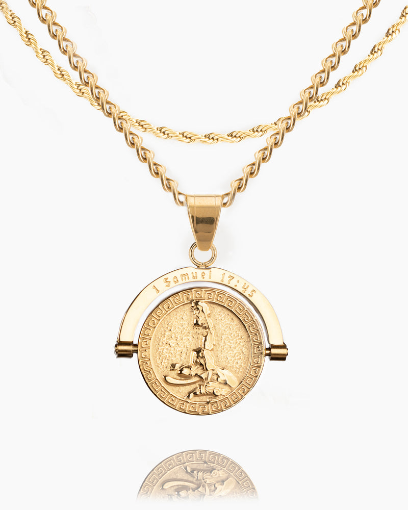 David vs. Goliath Double Sided Pendant-Humbler