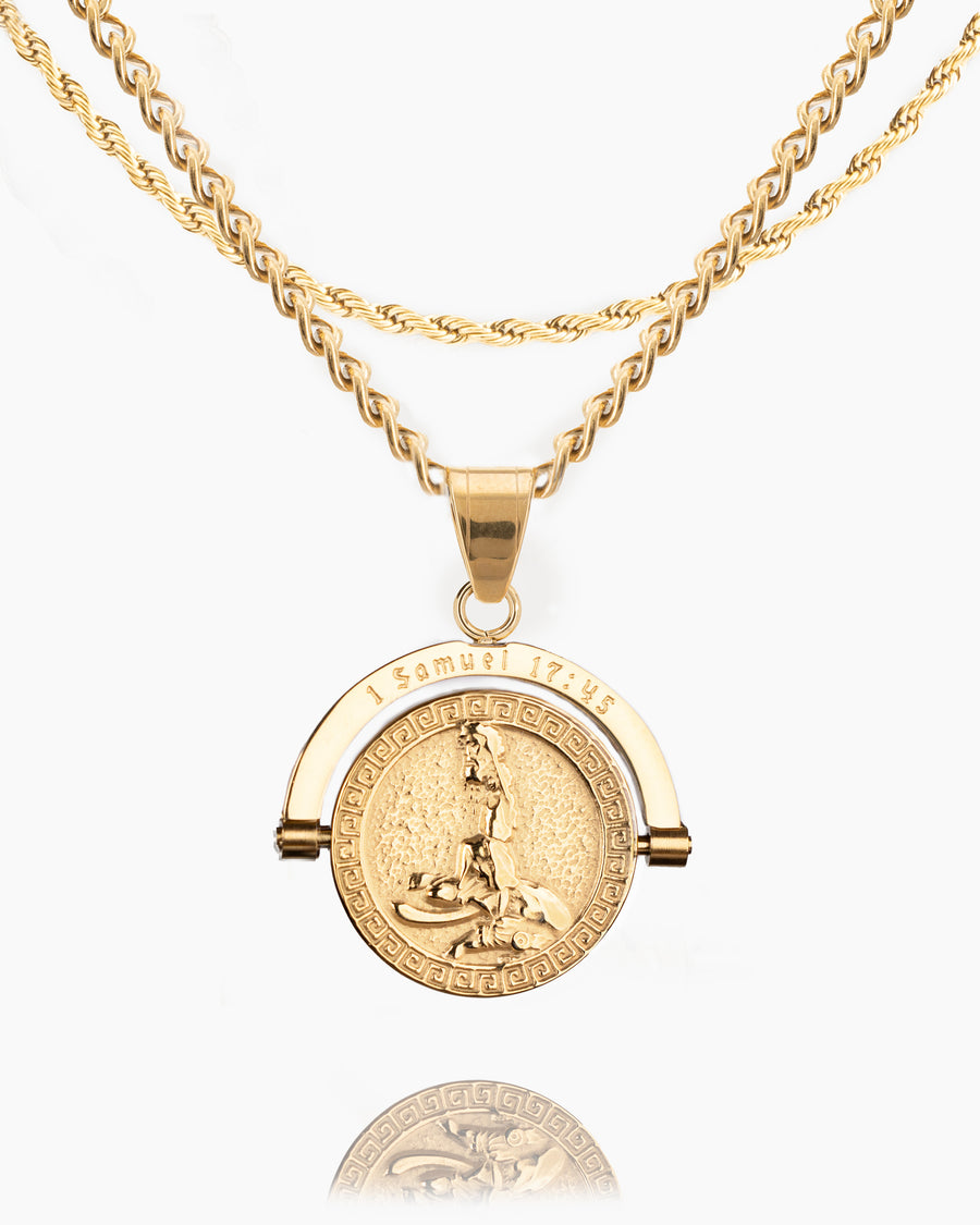 David vs. Goliath Double Sided Pendant-Humbler