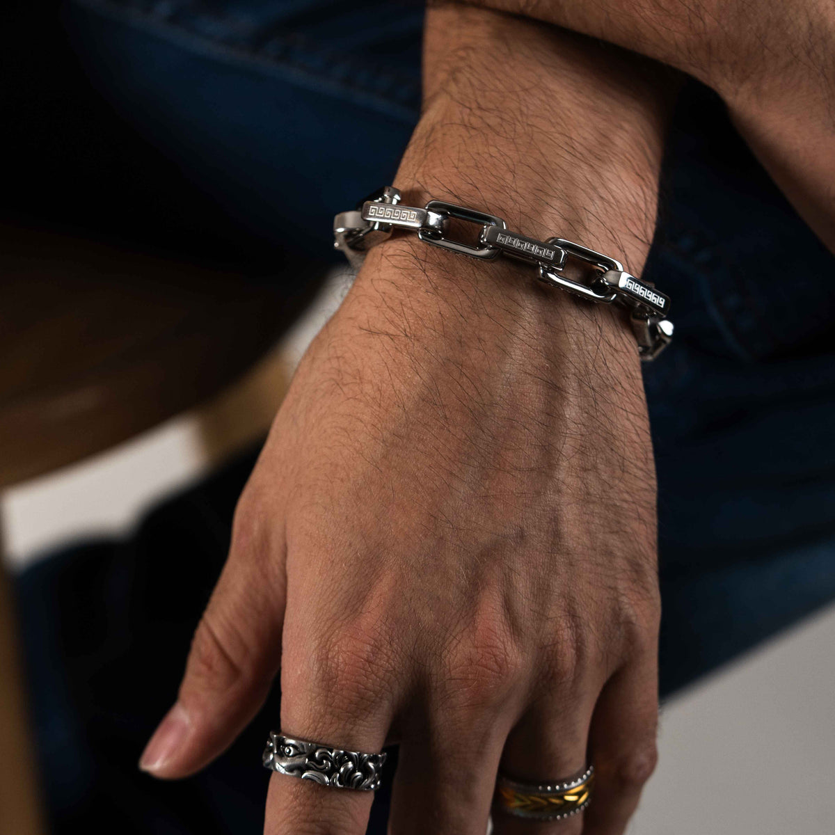 Greek Chain Link Bracelet-Humbler