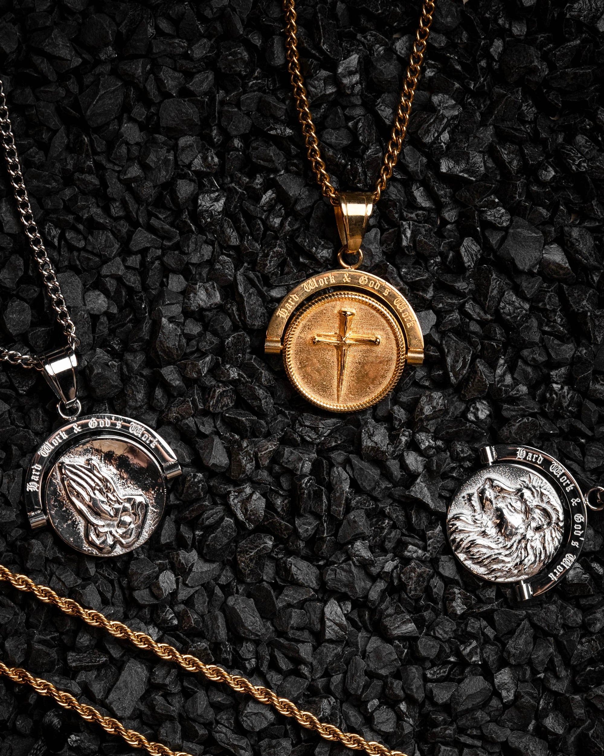 Hard Work & God's Work Double Sided Pendant-Humbler