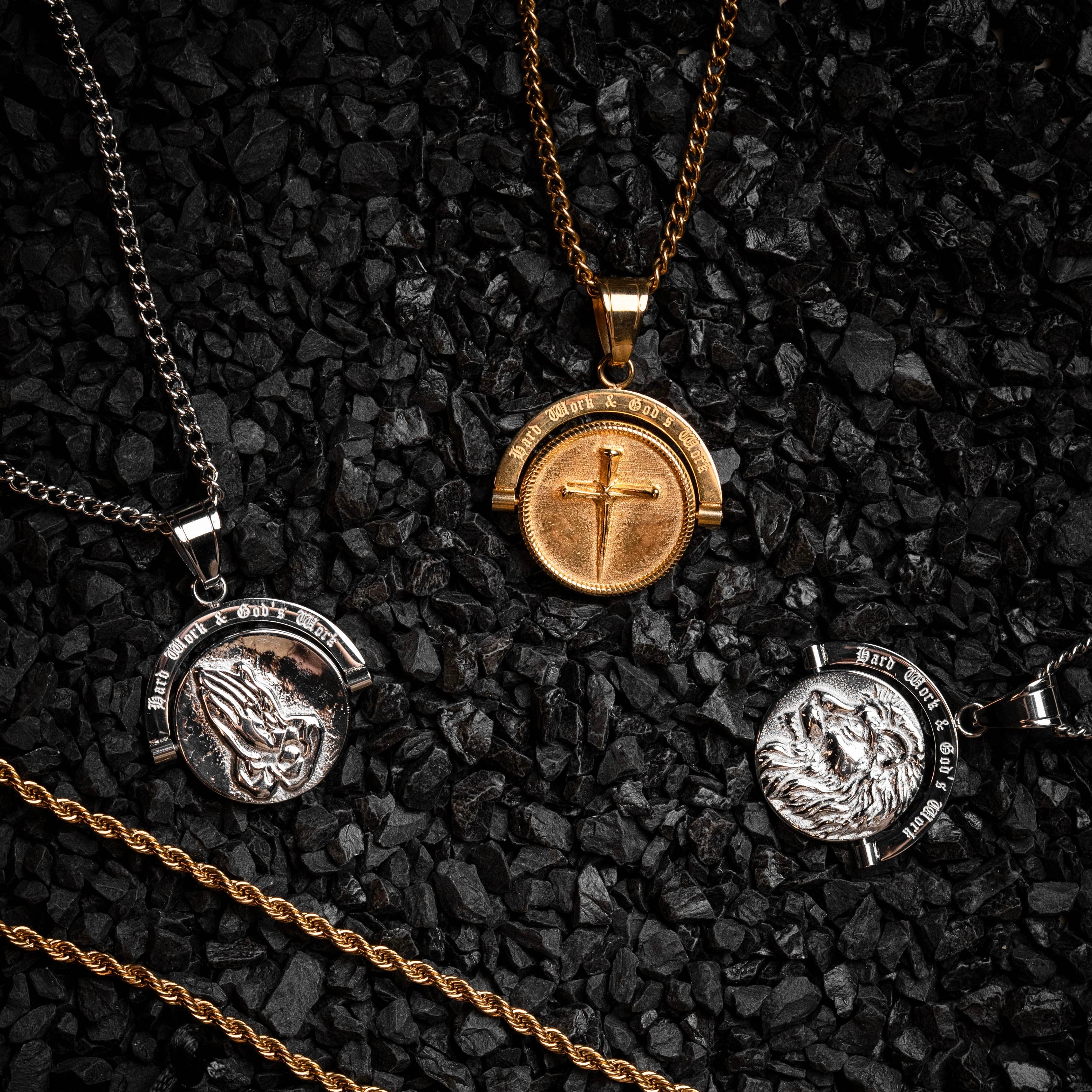Hard Work & God's Work Double Sided Pendant-Humbler