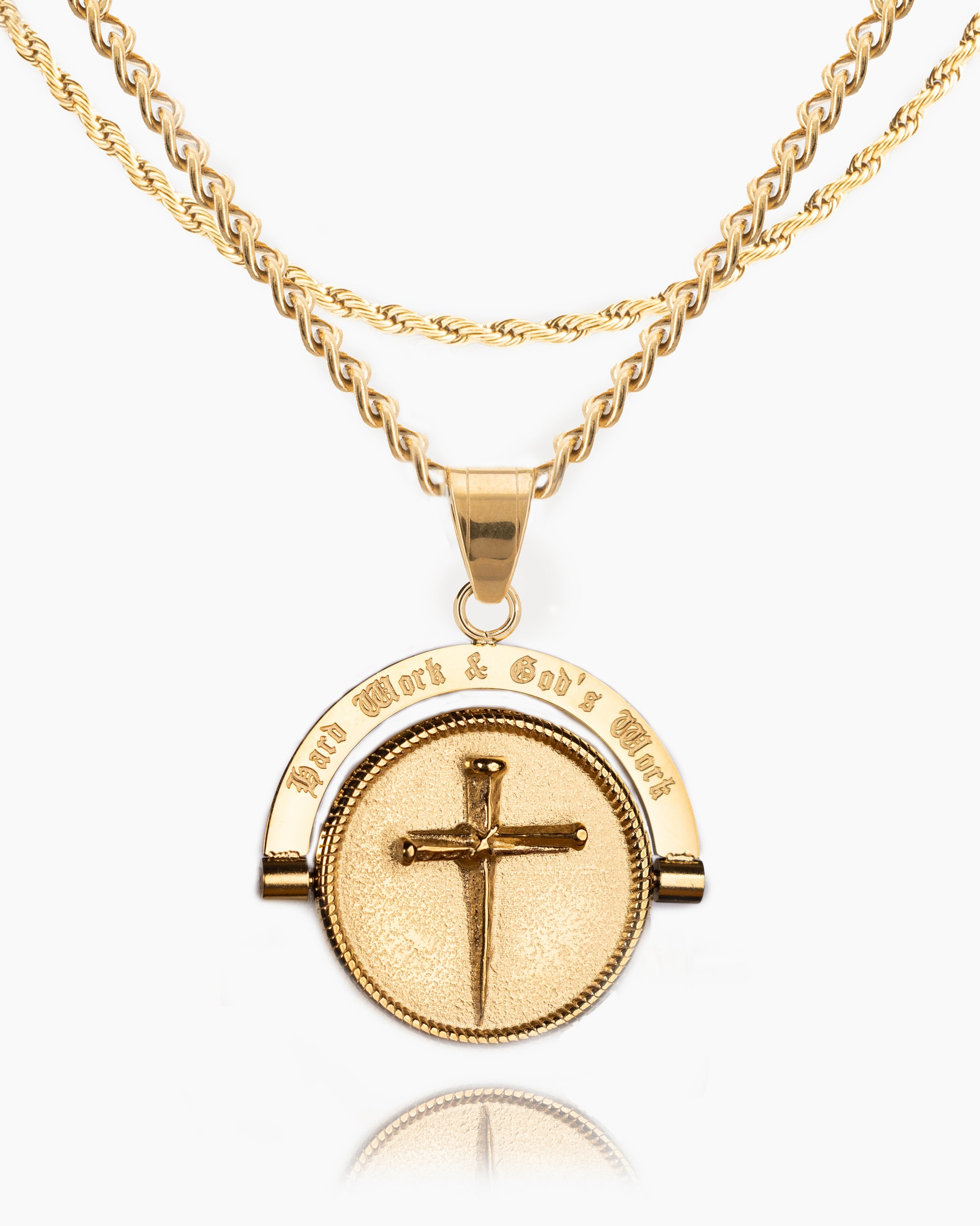 Hard Work & God's Work Double Sided Pendant-Humbler