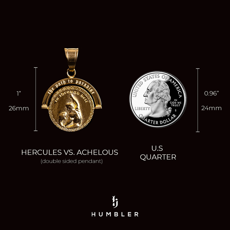 Hercules vs. Achelous - Double Sided Pendant ( Gold ) - HumblerCo