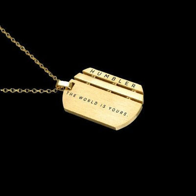 'The World is Yours' Dog Tag ( Gold ) - HumblerCo