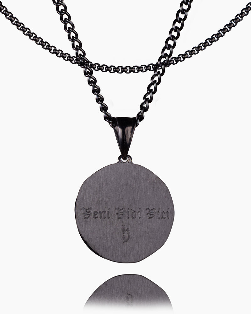 Spartan Skull Veni Vidi Vici Coin Pendant