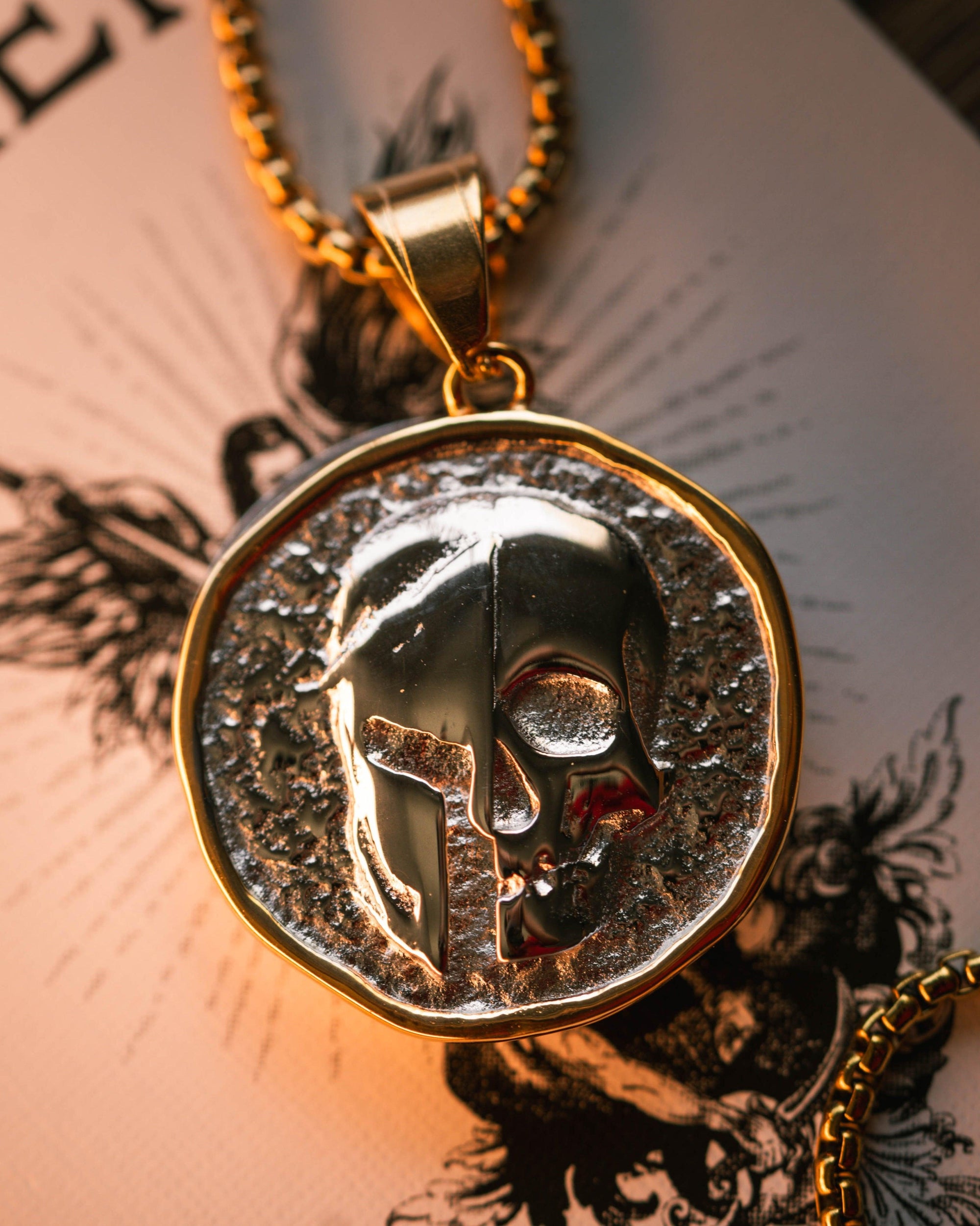 Spartan Skull Veni Vidi Vici Coin Pendant-Humbler