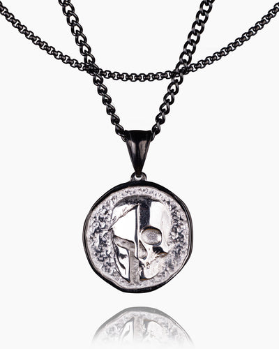 Spartan Skull Veni Vidi Vici Coin Pendant