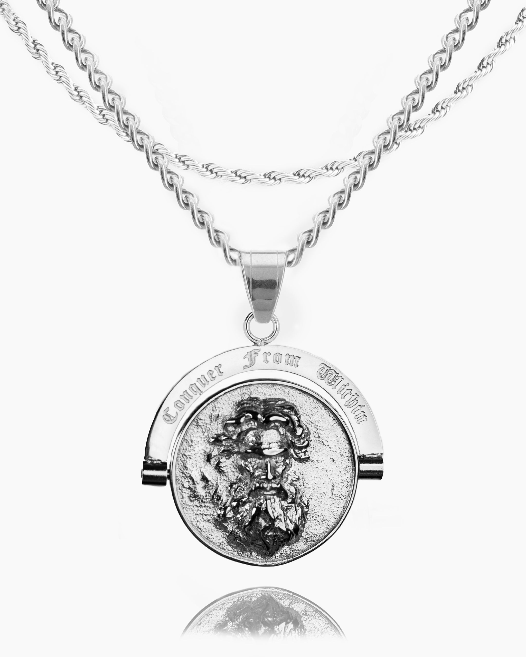 Trident Conquer From Within Double Sided Pendant-Humbler