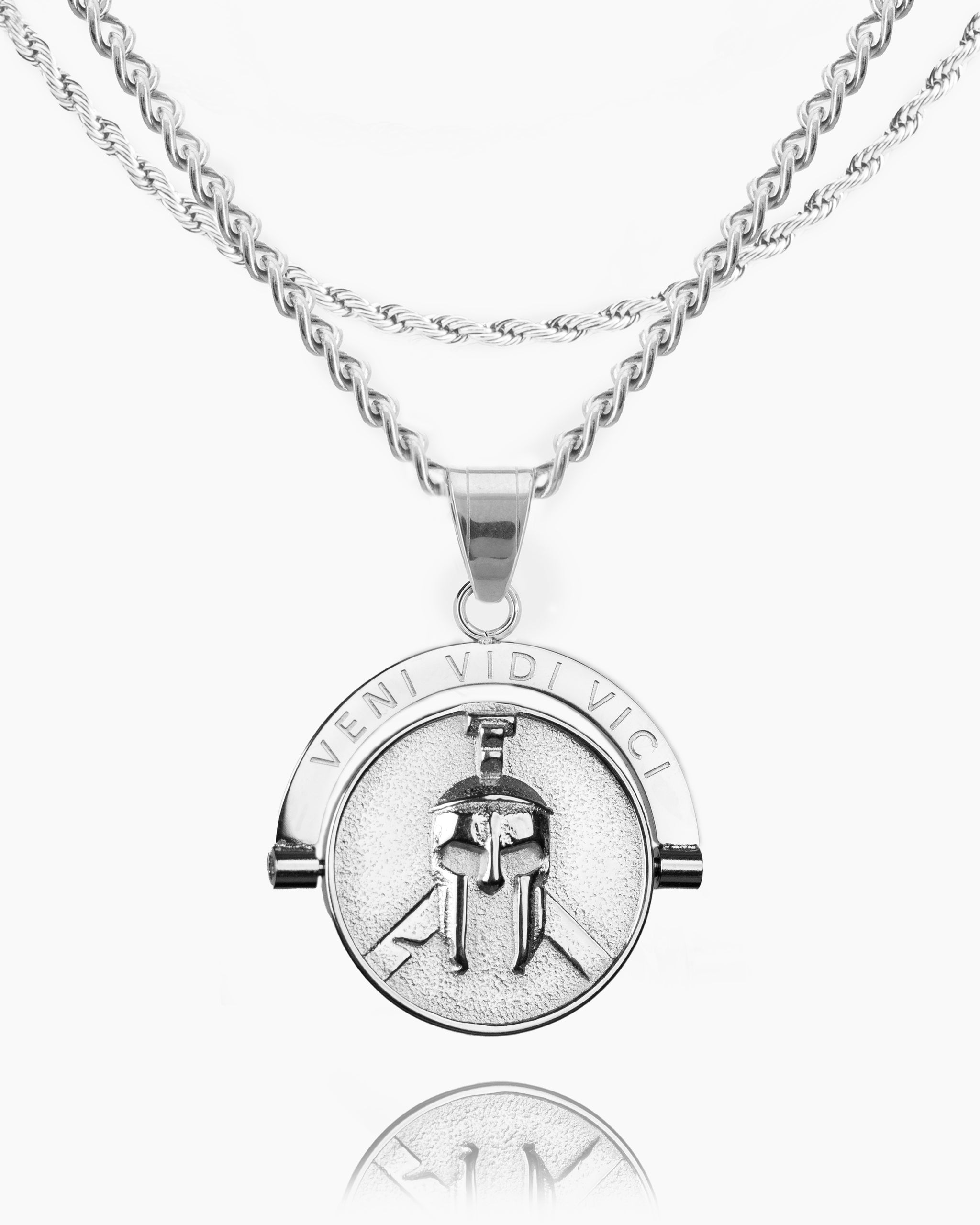 Warrior Veni Vidi Vici Double-Sided Pendant in silver - Humbler