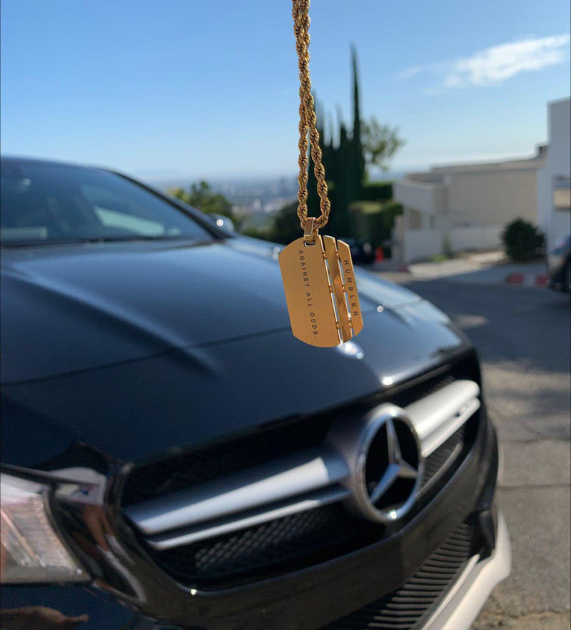 'Against All Odds' Dog Tag ( Gold )-Humbler