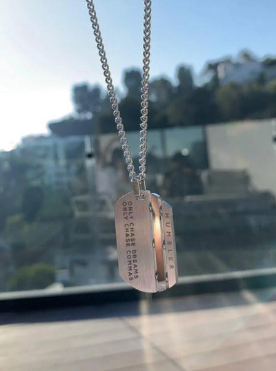 Dreams & Commas Dog Tag