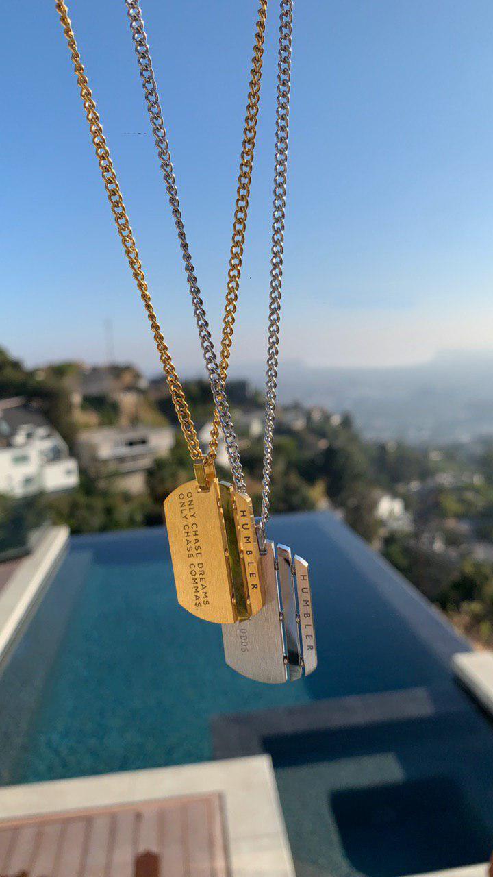 'Dreams & Commas' Dog Tag ( Silver )-Humbler